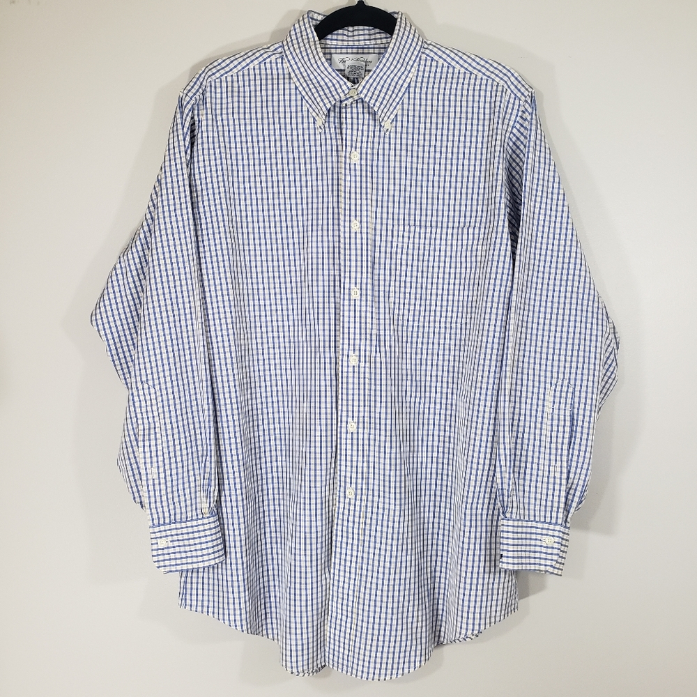 Men's BROOKS BROTHERS plaid button down shirt